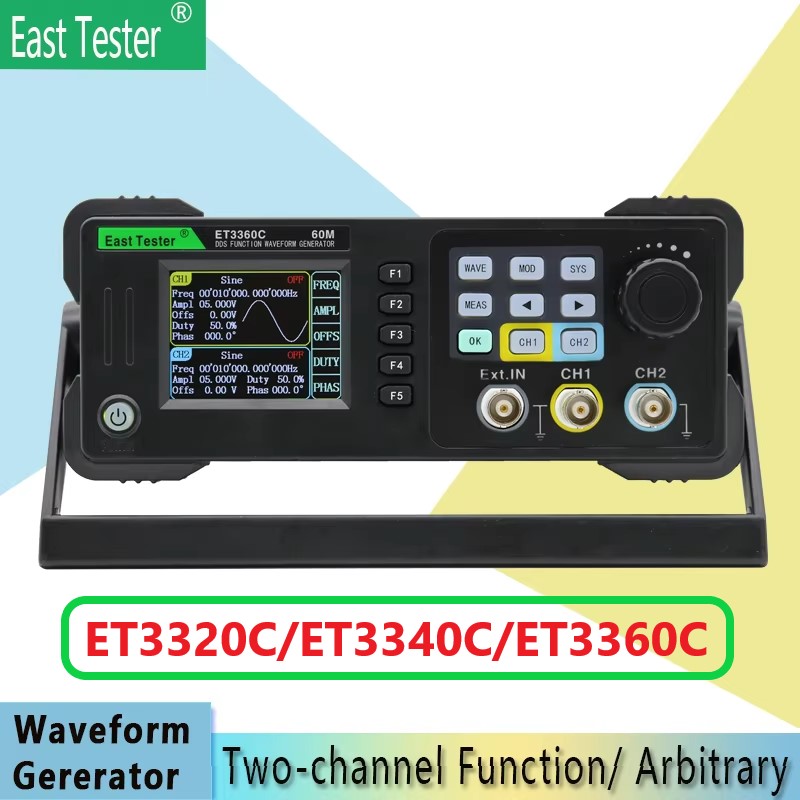 Dual Channel Arbitrary Waveform Function Generator 60Mhz - East Tester ET3320/40/60C Mini dwukanałowa funkcja/generator