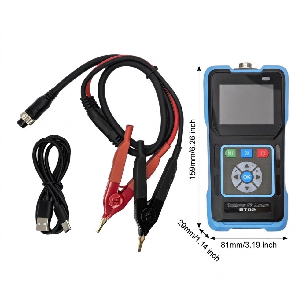 Battery Internal Resistance Tester Four Wire - BT02 Czteroprzewodowy tester rezystancji wewnętrznej akumulatora