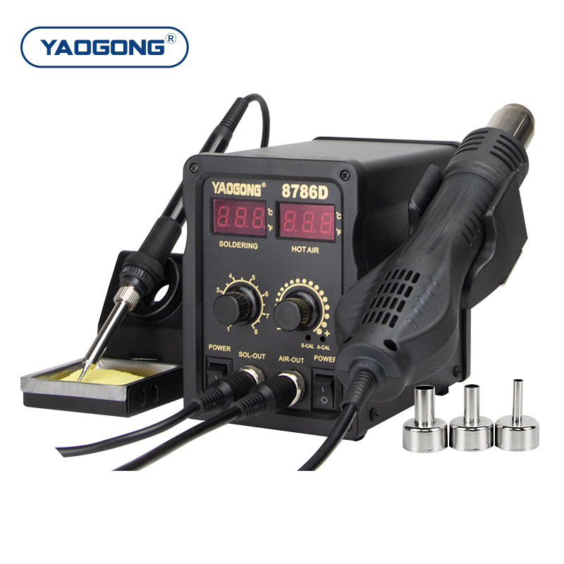 YAOGONG 8786D 2 w 1 Cyfrowa St – Smd Rework Station Hot Air Soldering 2 In 1 recenzja i cena