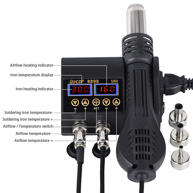 2 w 1 750W gorąca wiatrówka LC – Smd Rework Station Hot Air Soldering 2 In 1 recenzja i cena